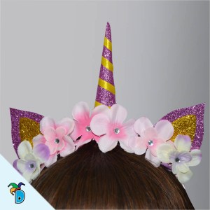 Diadema Unicornio Flores